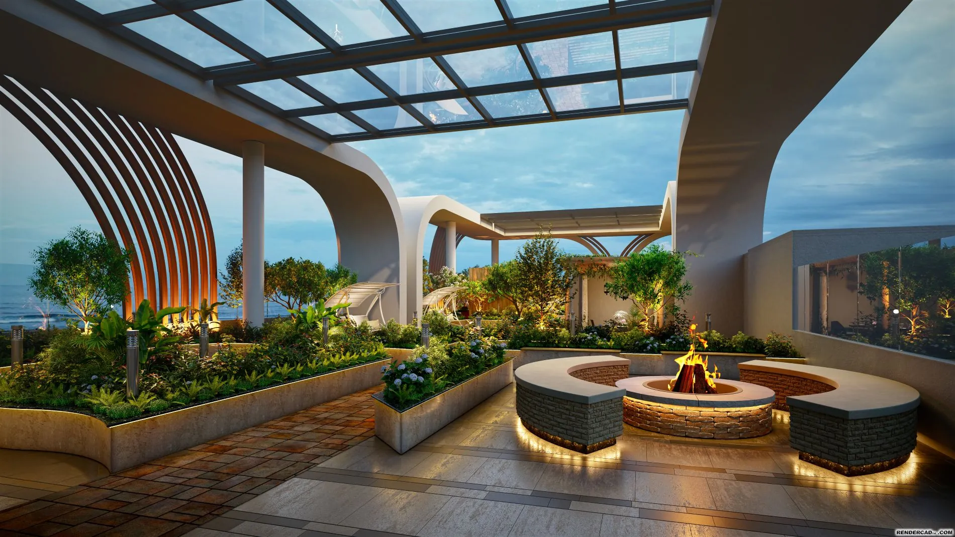 Terrace Fire Pit View – Sai Palm View Nerul
